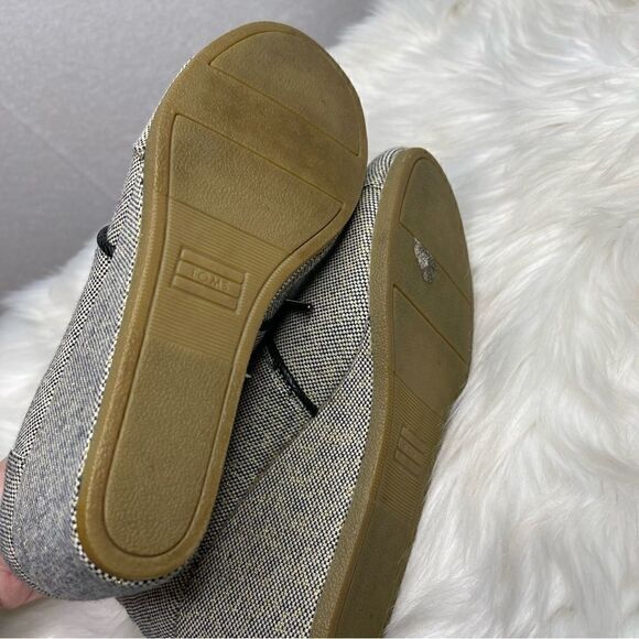 Toms Metallic Linen Desert Wedge Lace Up Ankle Booties 9 - Picture 5 of 9